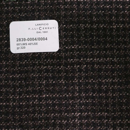 2839-0004/0004 Cerruti Lanificio - Vải Suit 100% Wool - Đen Trơn